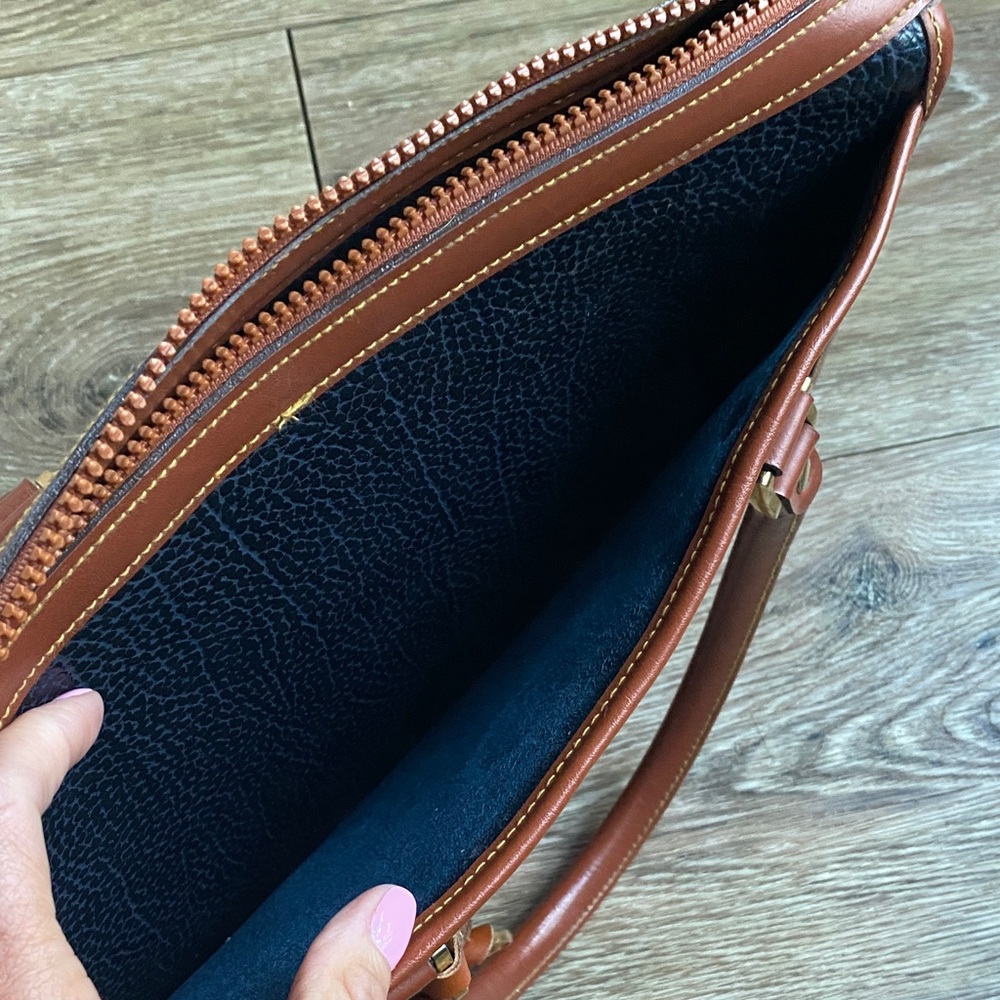 Dooney & Bourke Black and Brown Pebbled Leather Satchel - Picture 10 of 15
